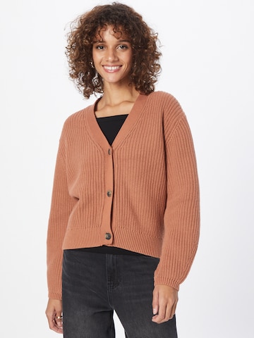 ABOUT YOU Knit Cardigan 'Sana' in Brown: front