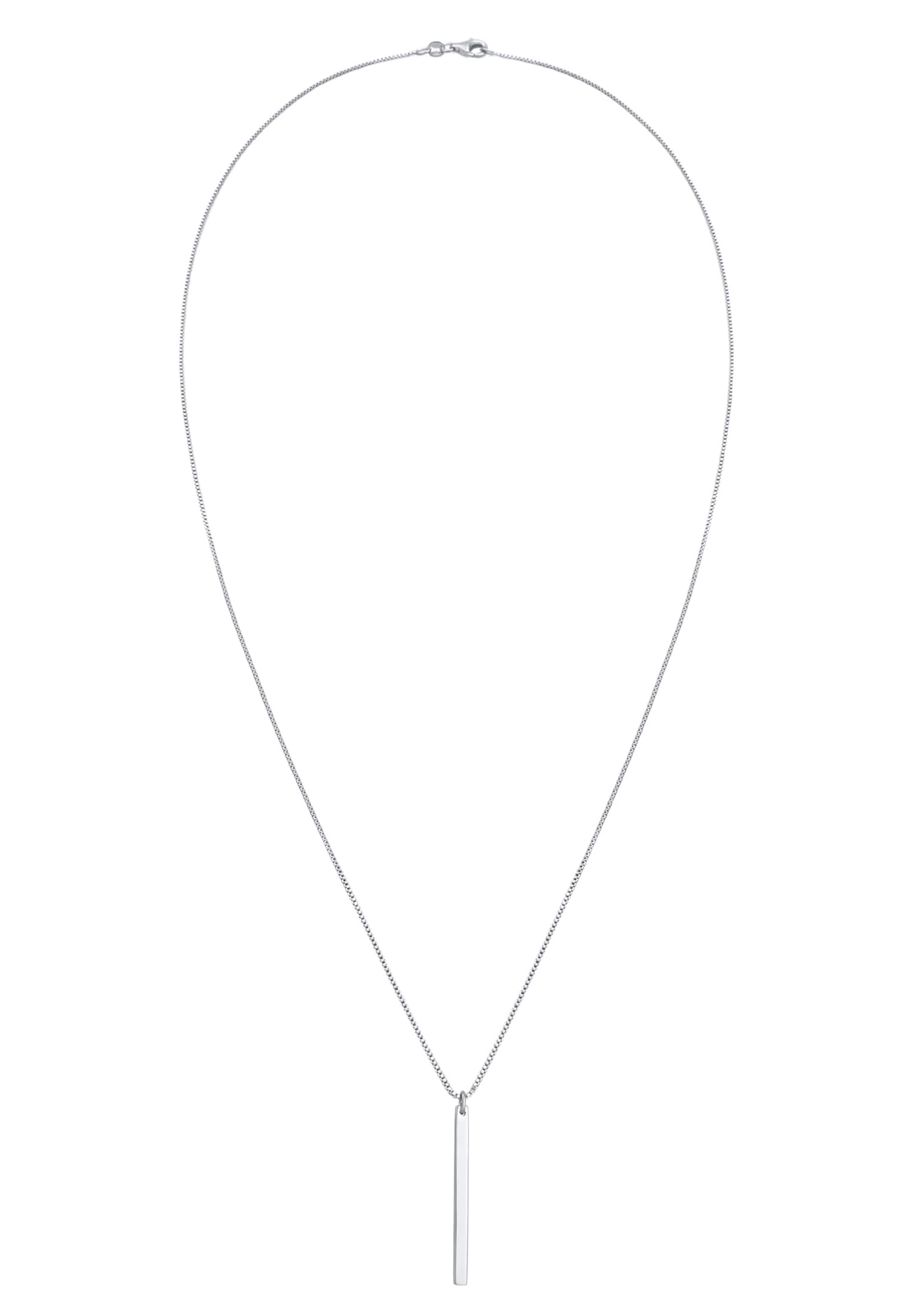 ELLI Kette 'Rechteck' in Silber: Vorderseite