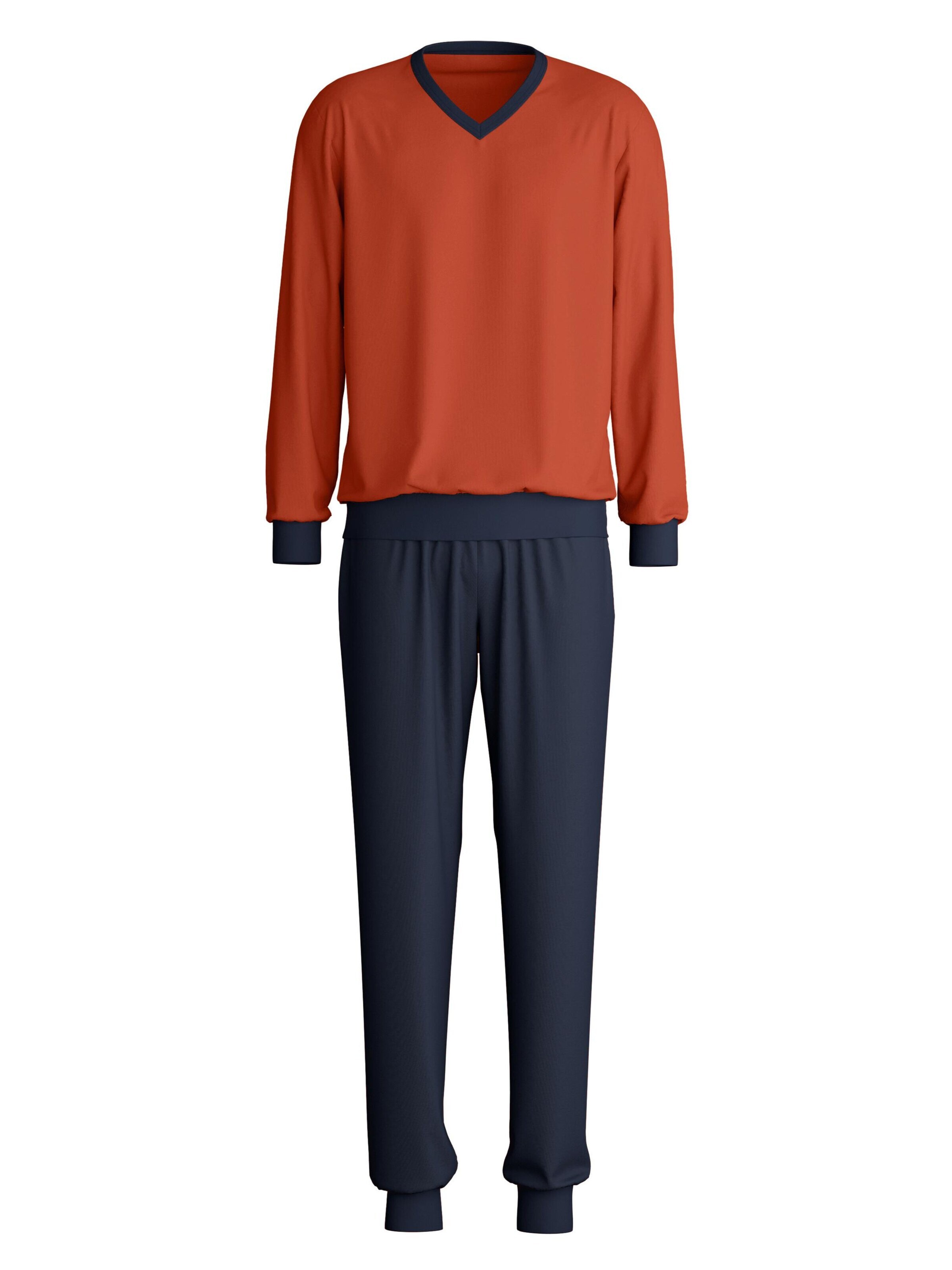 CALIDA Pyjama lang 'Nightwear Xtra' in Bruin: voorkant
