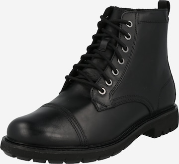 CLARKS Lace-Up Boots in Black: front