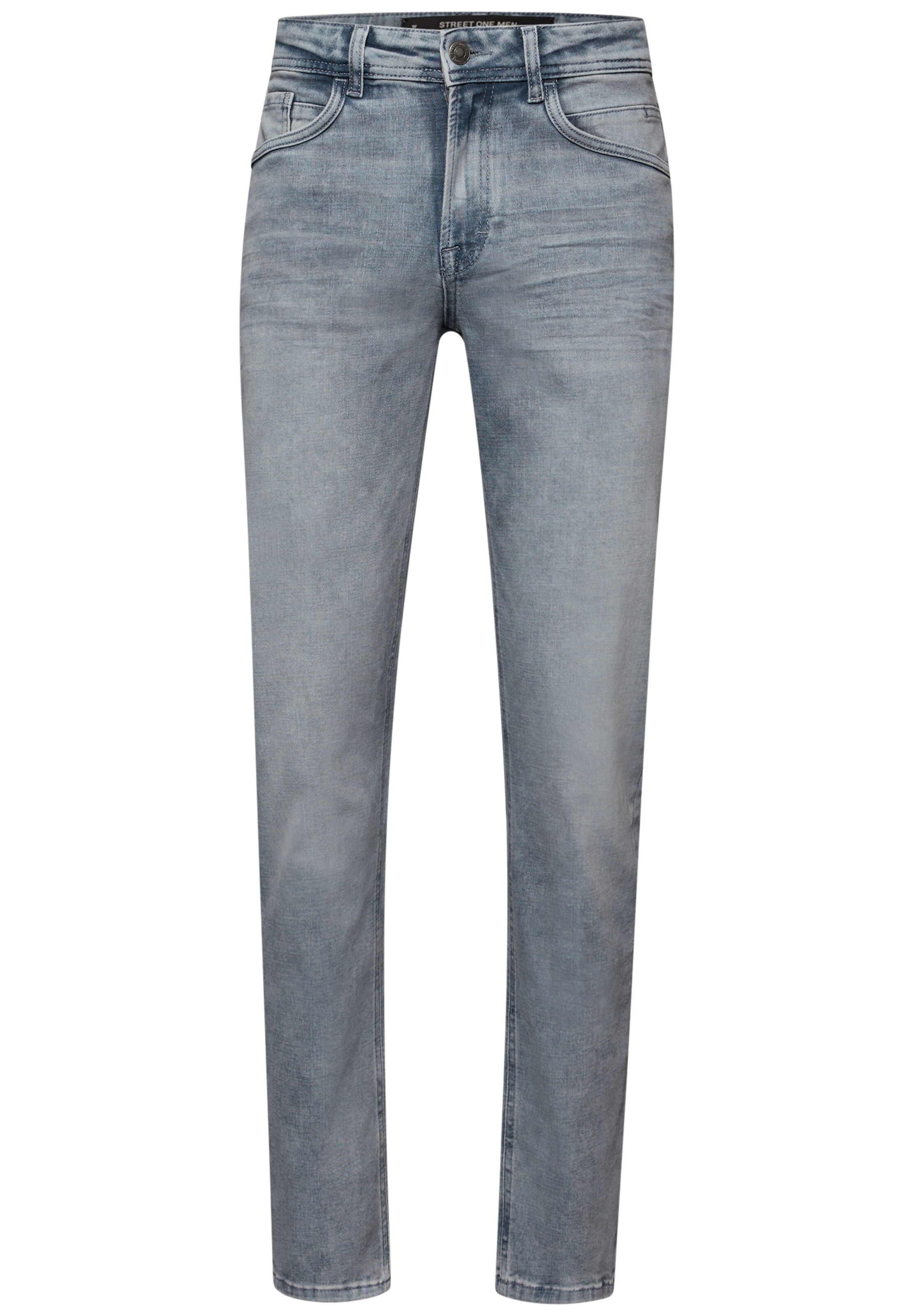 Street One MEN Slim fit Jeans in Grey: front