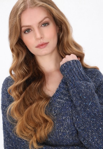 DreiMaster Vintage Gebreide jurk in Blauw