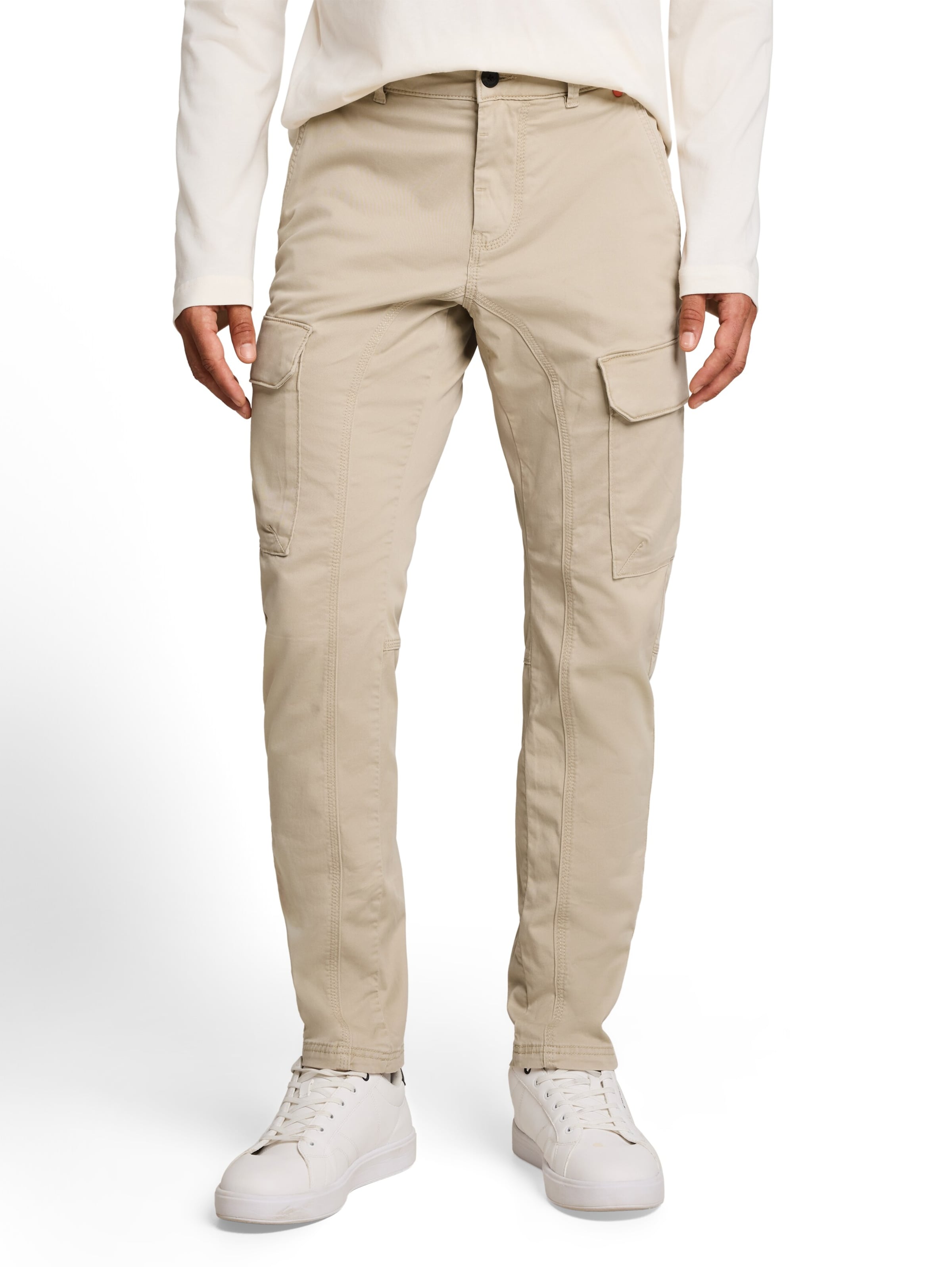 Tapered Pantaloni cu buzunare 'Tyler' de la TOM TAILOR pe bej: față