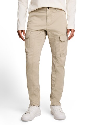 TOM TAILOR - Tapered Calças cargo 'Tyler' em bege: frente