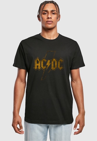 Merchcode Shirt 'ACDC Distress Flash' in Zwart: voorkant