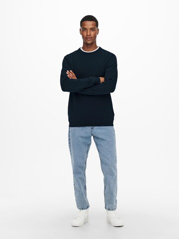 Only & Sons Regular fit Sweater 'Alex' in Blue