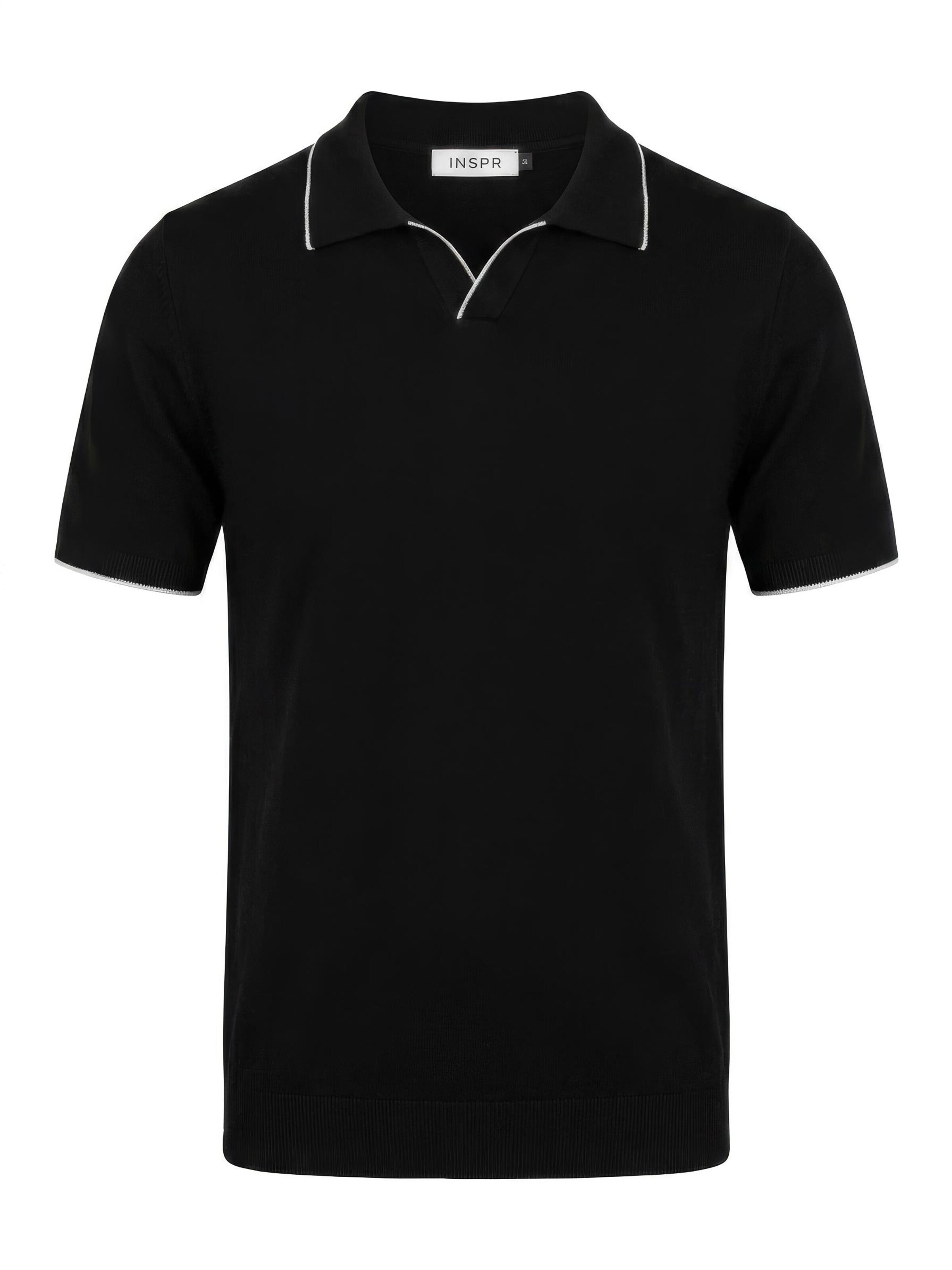 INSPR Shirt 'Valero Polo' in Black: front