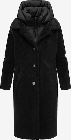 melns NAVAHOO Ziemas mētelis: no priekšpuses