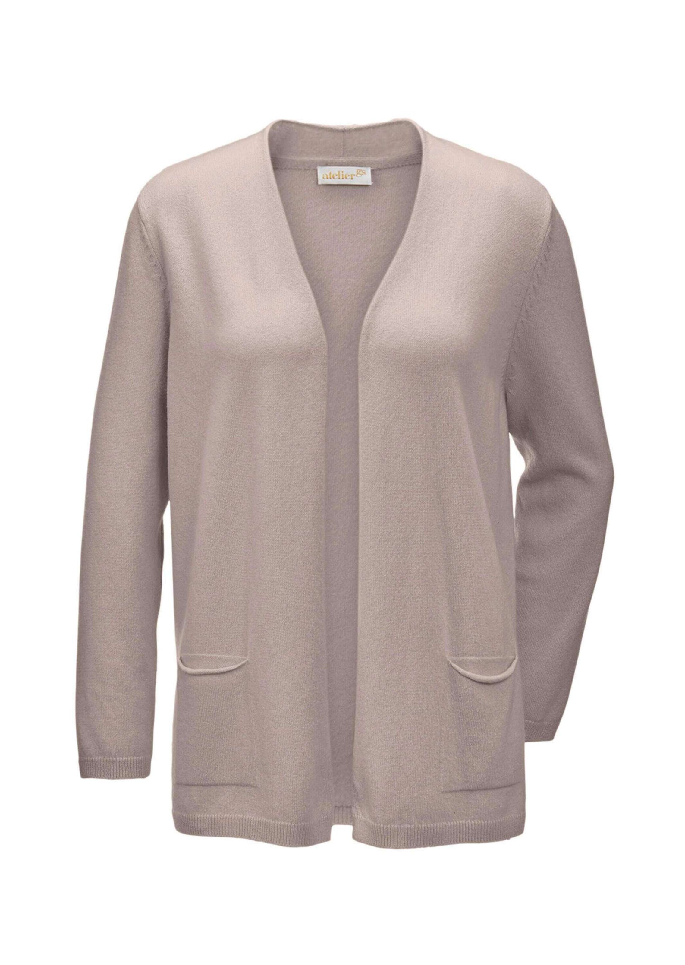 Goldner Strickjacke in Beige: Vorderseite
