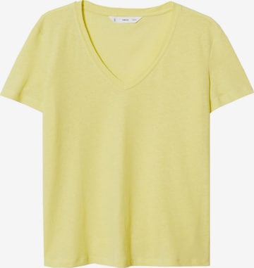MANGO Shirt 'Luki' in Geel: voorkant