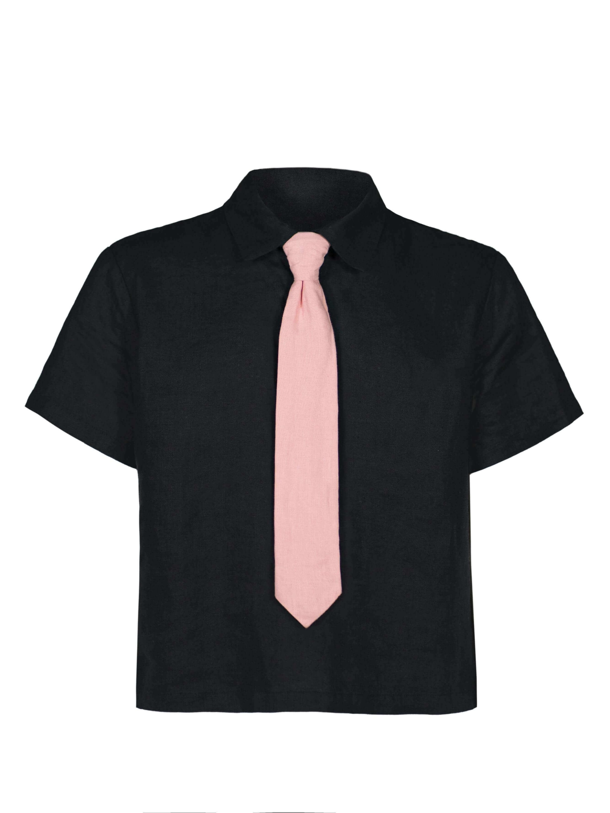 Coupe regular Chemise 'Linen Business Shirt' HACOY en rose : devant