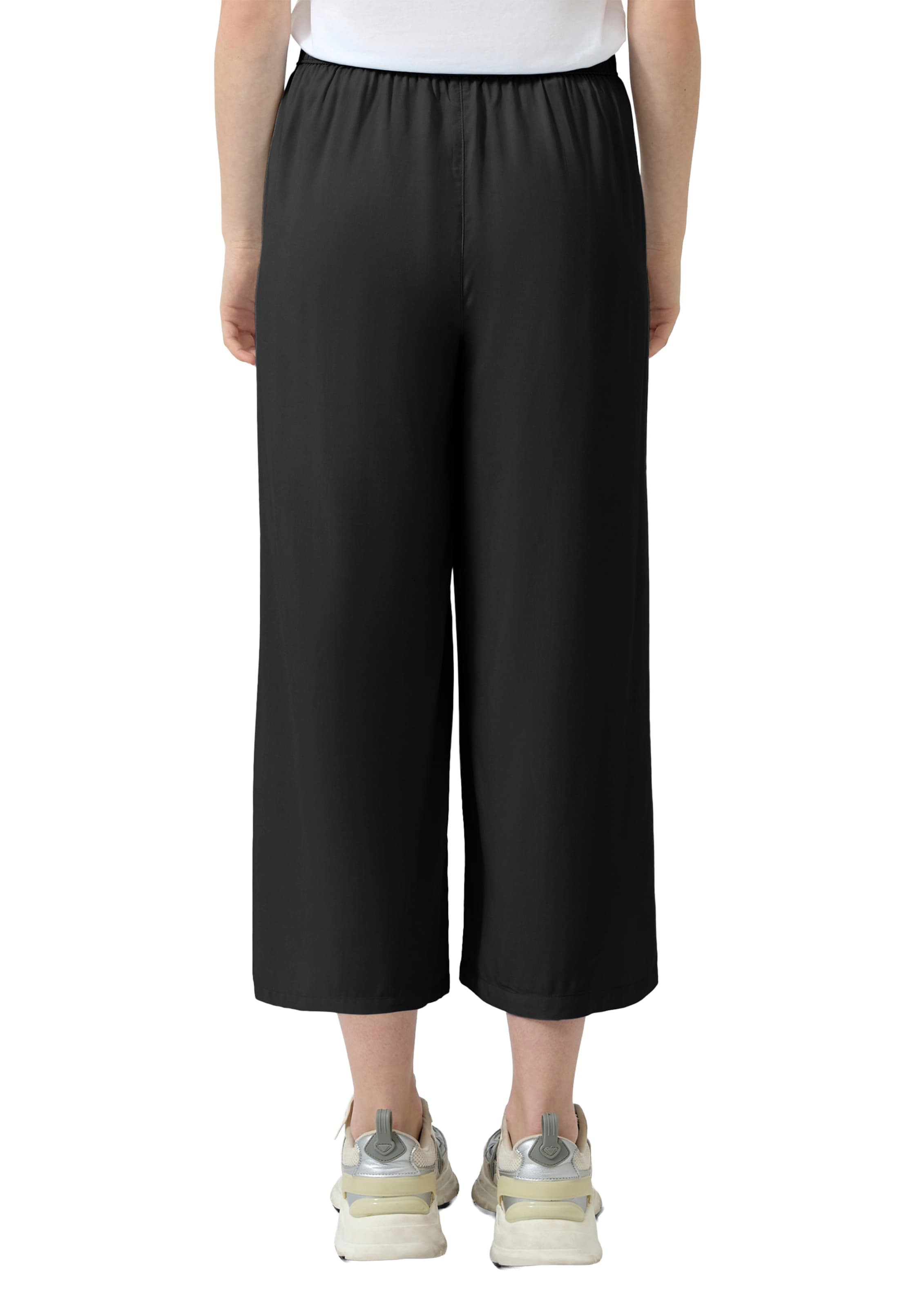 QS Wide Leg Hose in Schwarz