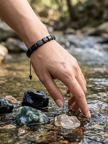 UNIQAL Armband 'BLACK AGATE ZIRKONIA' in Gemengde kleuren