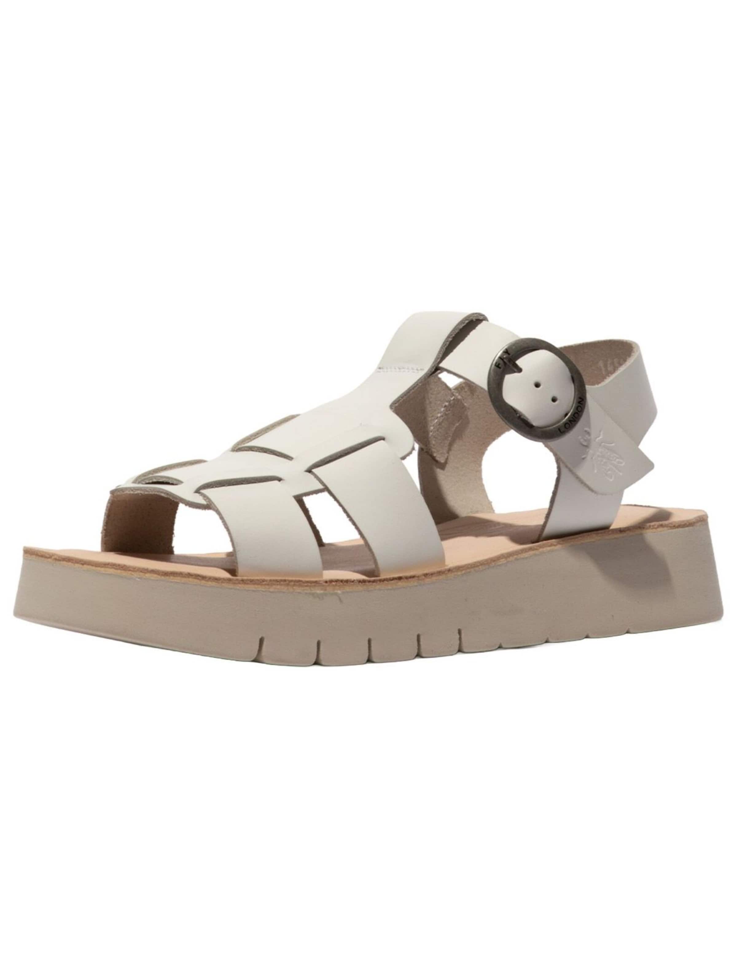 FLY LONDON Strap Sandals in White: front