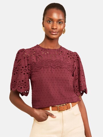 love & roses Blouse in Rood: voorkant
