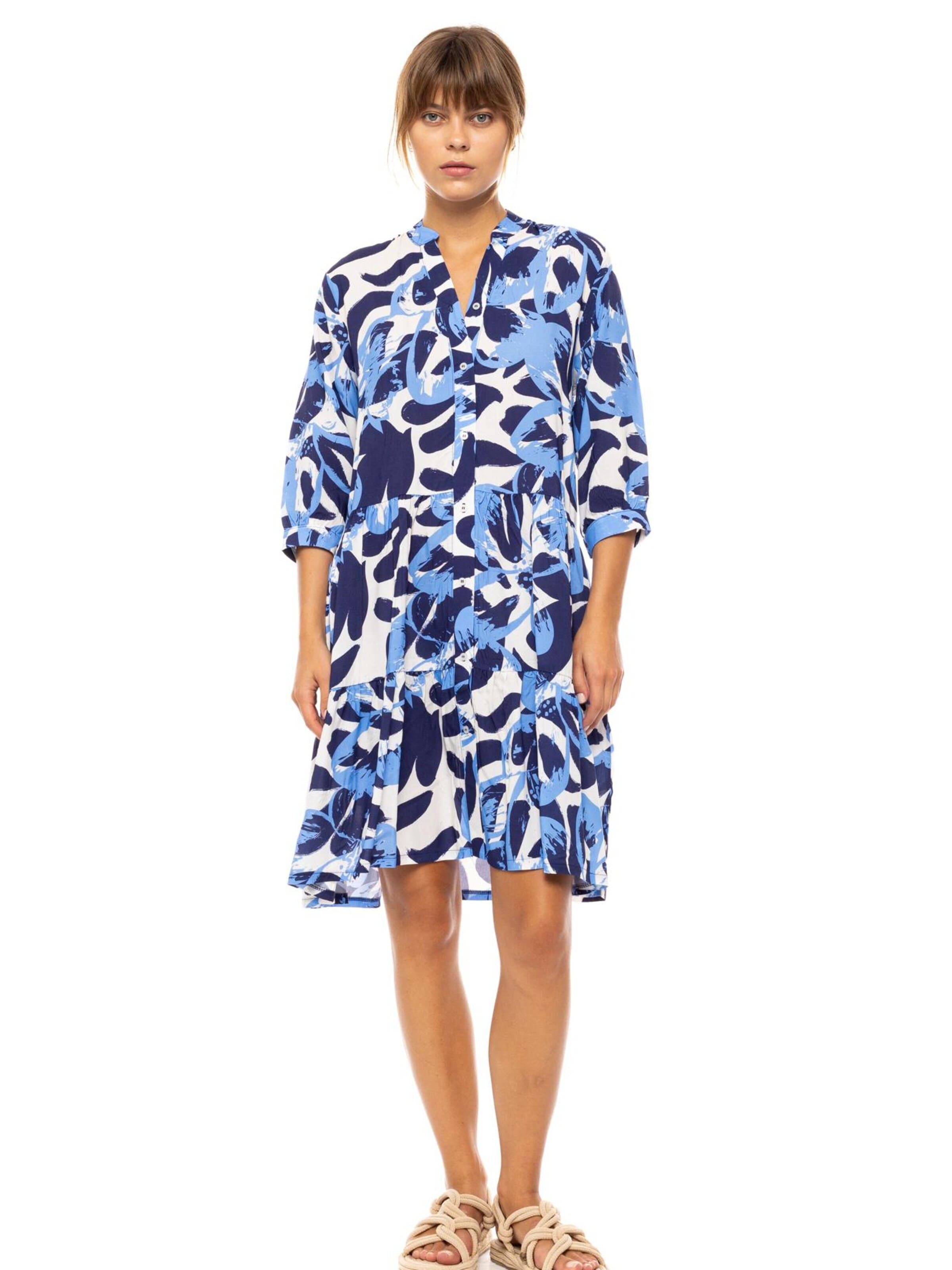 Pink Label - Vestido de verano 'ABSTRACT' en azul: frente