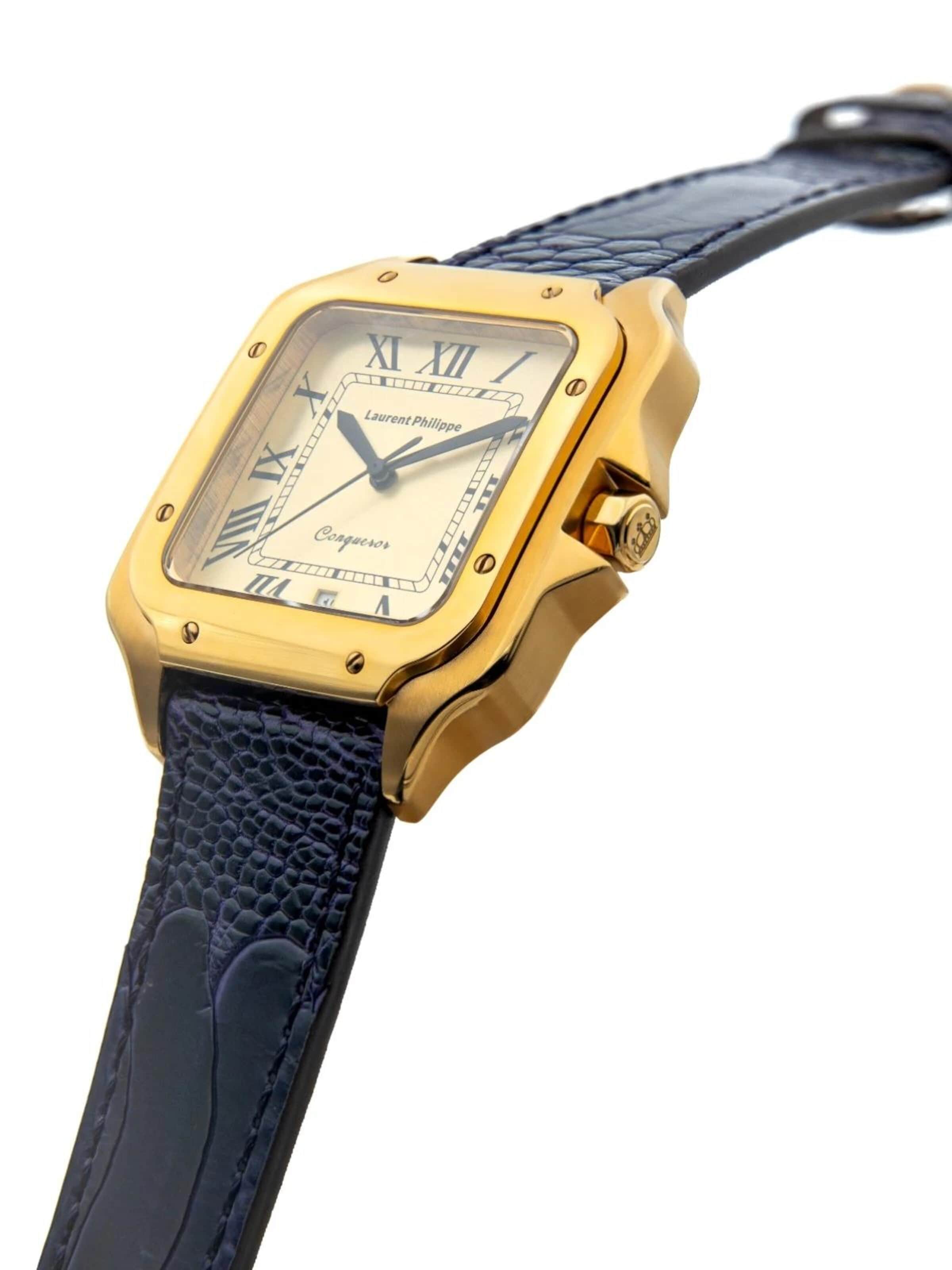 Montre à affichage analogique 'Conqueror The Golden Eye – Mystic Pearl' Laurent Philippe en or