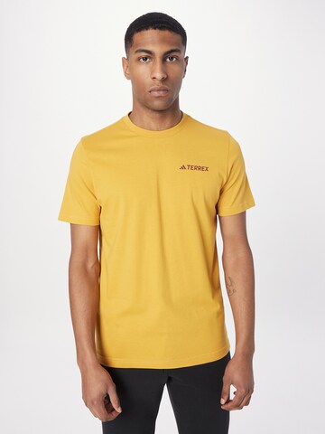 ADIDAS TERREX Performance Shirt 'Graphic Mtn 2.0' in Yellow: front