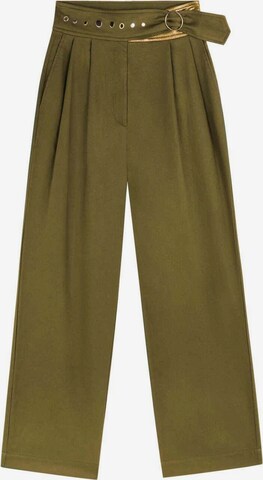 Wide leg Pantaloni con pieghe di Scalpers in verde: frontale