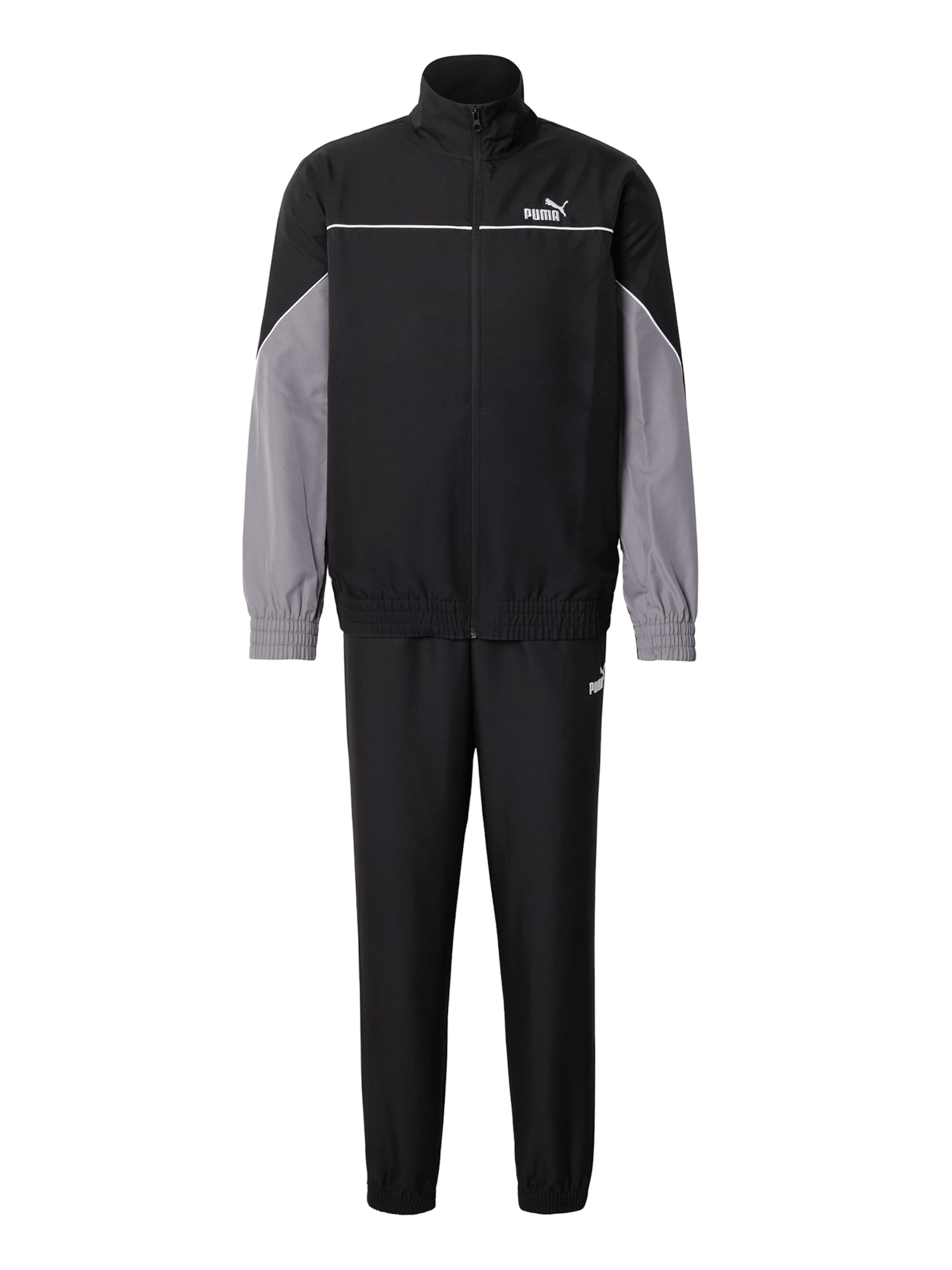 PUMA Trainingspak in Zwart: voorkant