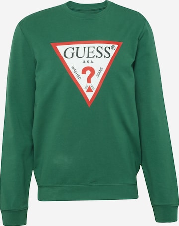 GUESSSweater majica 'AUDLEY' - zelena boja: prednji dio