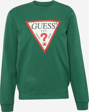 GUESS Свитшот 'AUDLEY' в Зеленый: спереди