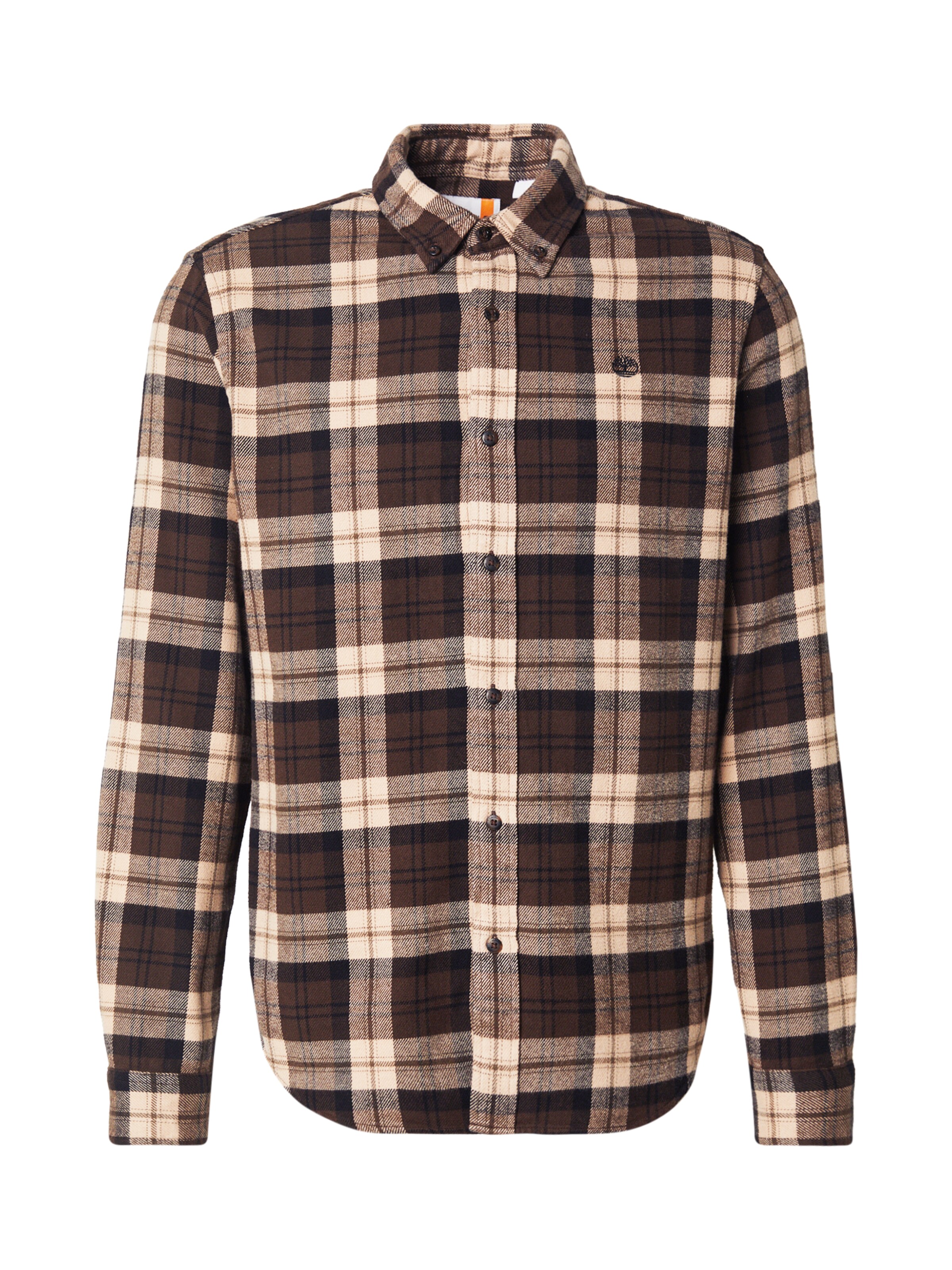 TIMBERLAND Риза в кафяво / тъмнокафяво / бяло, Преглед на продукта