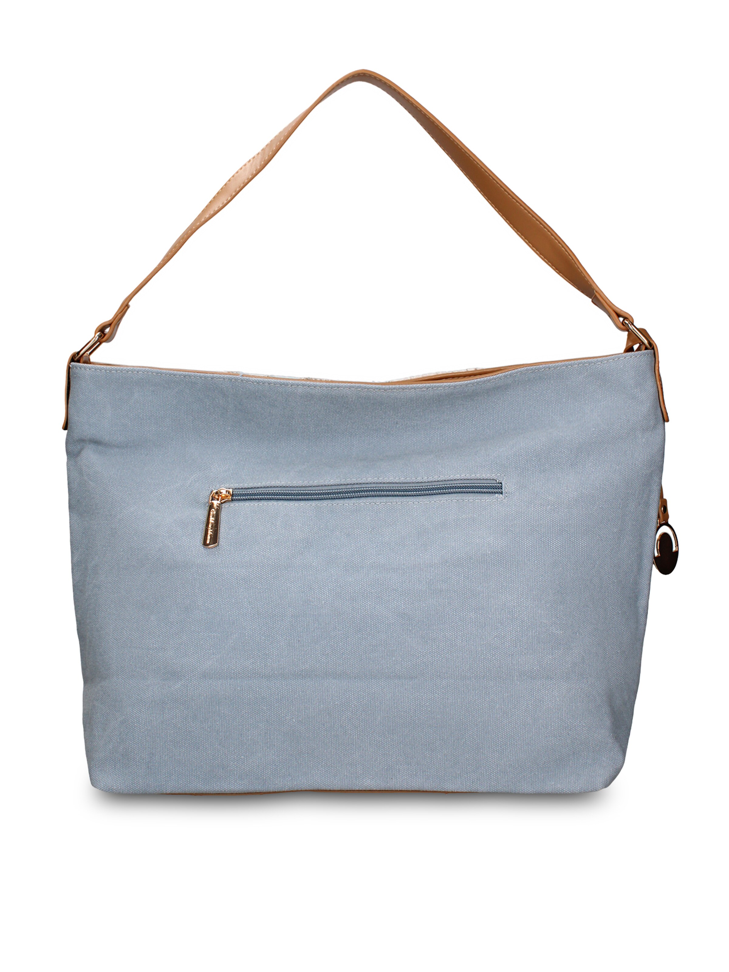 Borsa a mano 'Borsa a tracolla Gianmarco Venturi Alizé pelle vegana bicolore stampa floreale' di GianMarco Venturi in blu