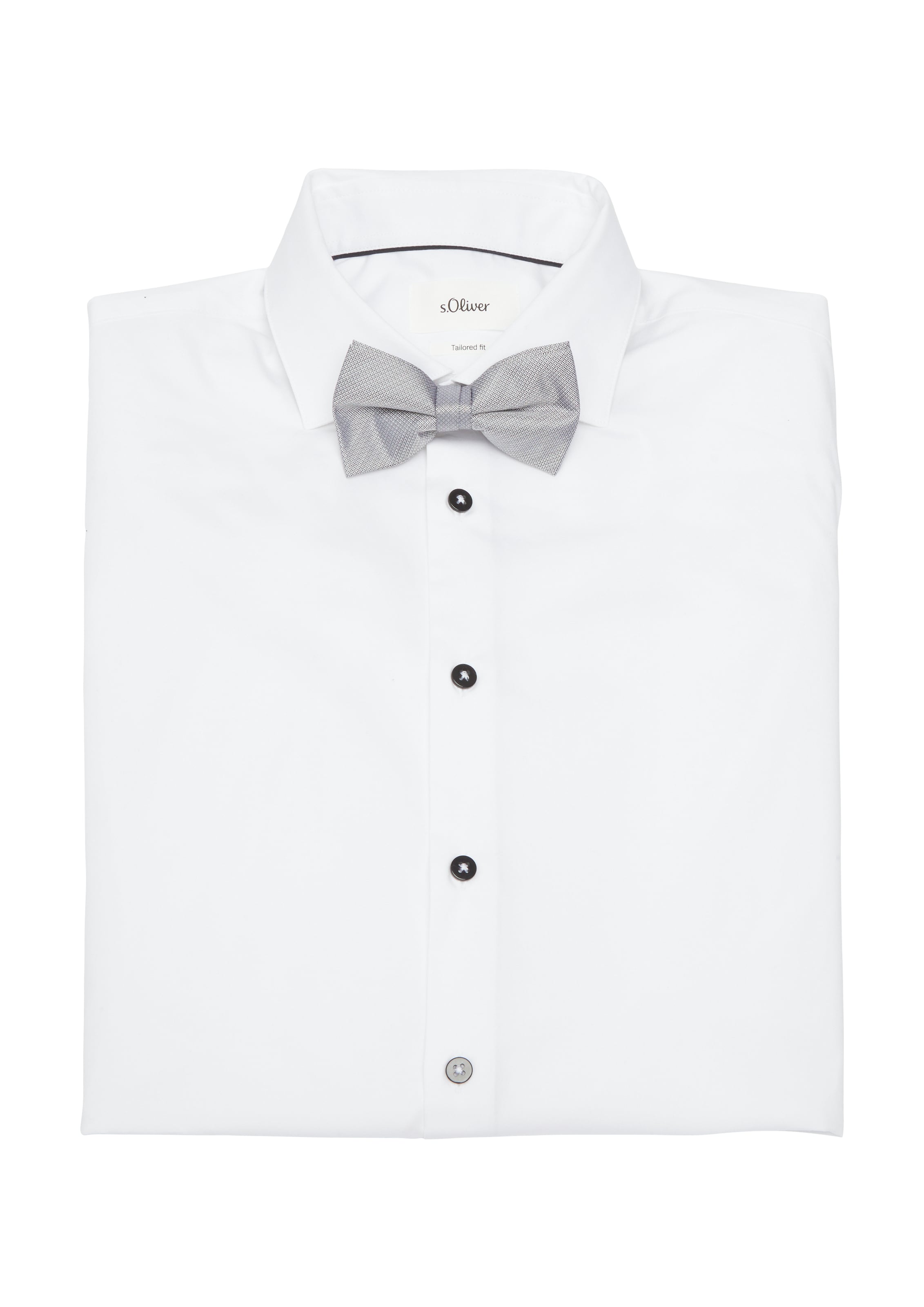 s.Oliver BLACK LABEL Set: Fliege und Einstecktuch in Grau