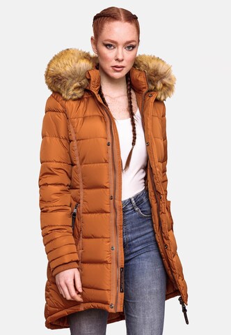 NAVAHOO Winter Coat 'Papaya' in Brown