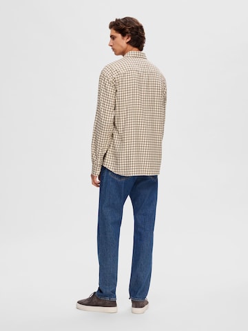 SELECTED HOMME Regular Fit Hemd 'OWEN' in Beige