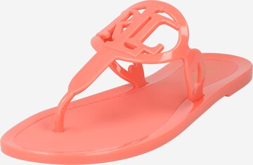 Lauren Ralph Lauren T-bar sandals 'AUDRIE' in Orange: front