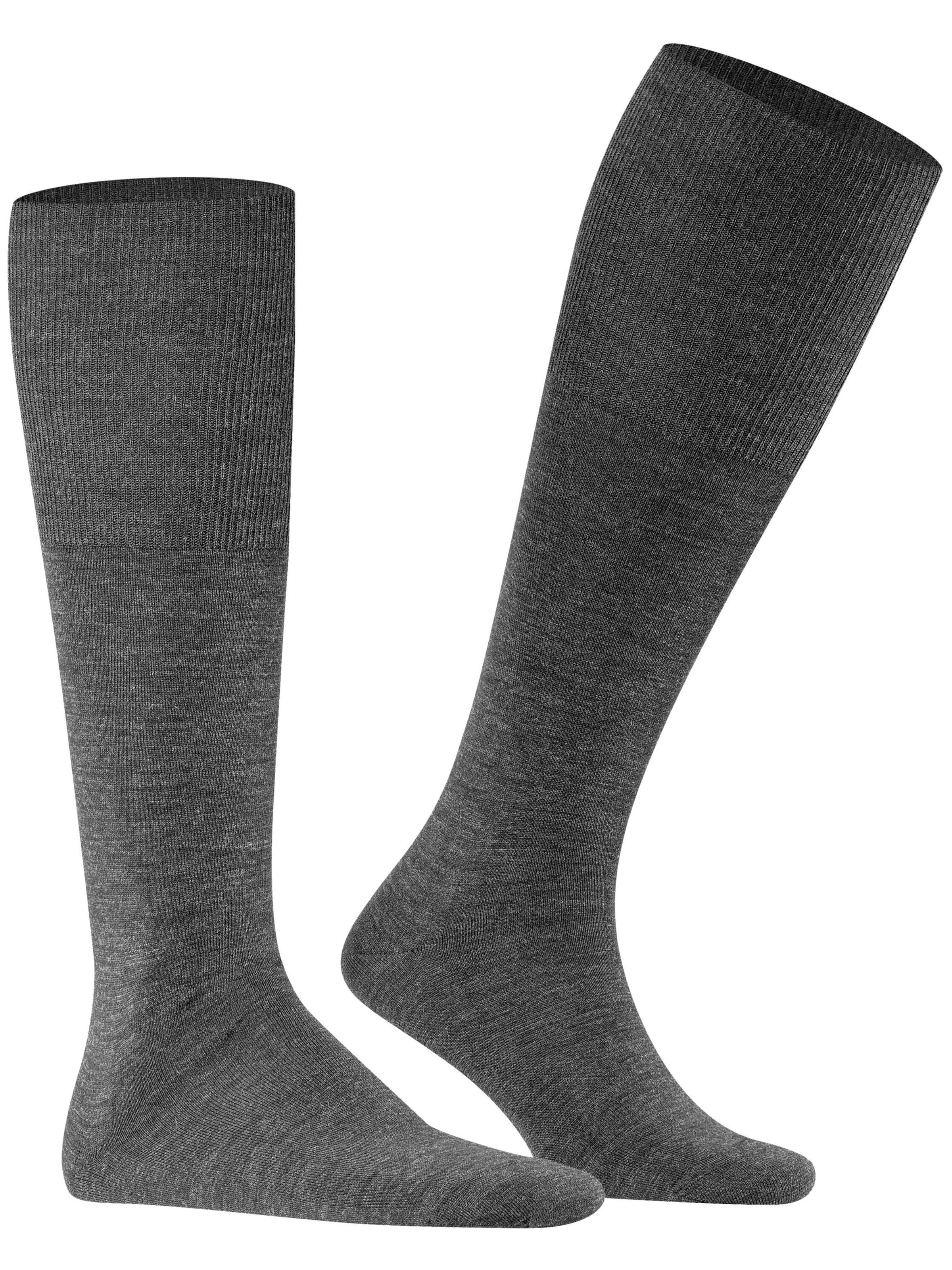 FALKE Knee High Socks 'Airport' in Grey: front
