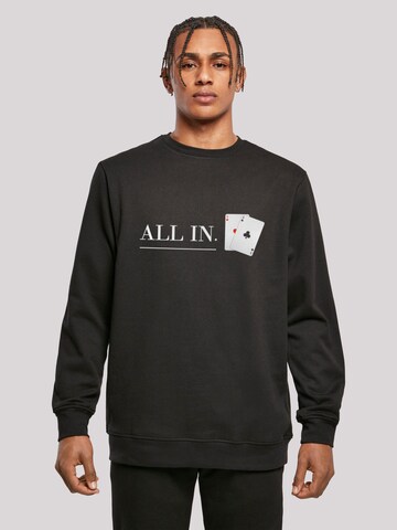 F4NT4STIC Sweatshirt 'Poker All In Karten' in Zwart: voorkant