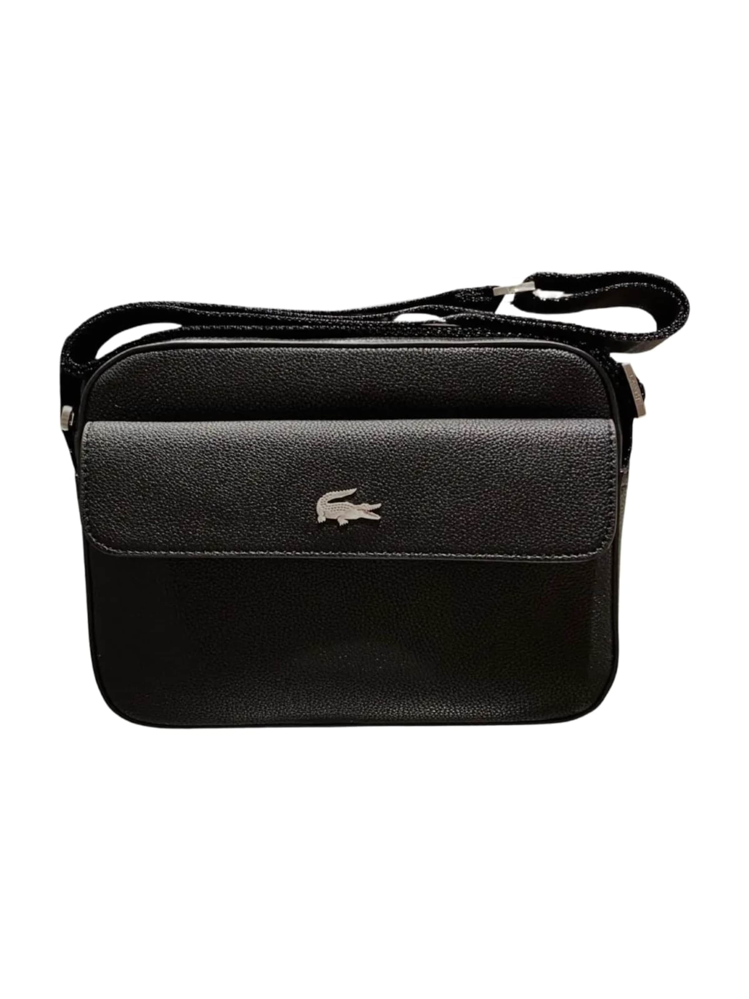 LACOSTE Skuldertaske 'Lacoste Sac Bandoulière Lacoste Business Homme Noir' i sort: forside