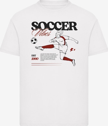 T-Shirt 'Soccer Vibes Sport Fan' F4NT4STIC en blanc : devant
