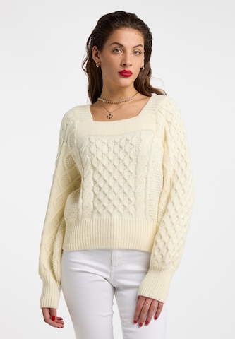 faina - Pullover 'Tylin' em branco: frente