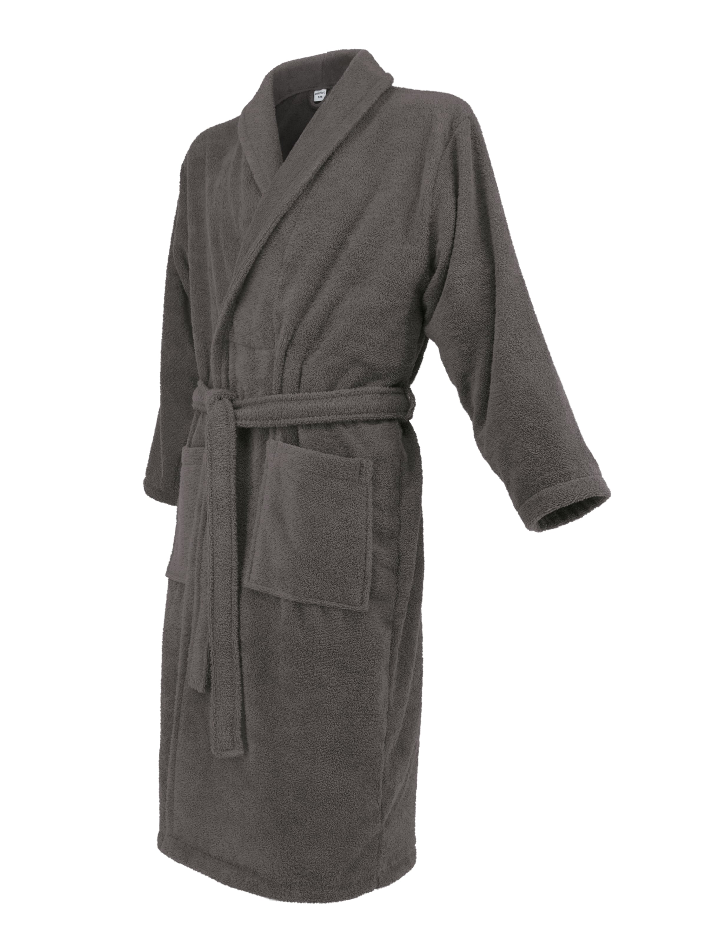celodoro Long Bathrobe 'Home & Spa Collection' in Grey: front