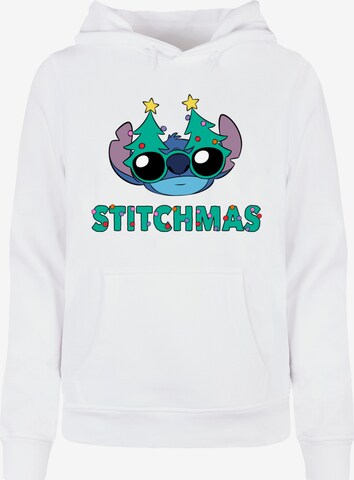 Sweat-shirt 'Lilo And Stitch - Stitchmas Glasses' ABSOLUTE CULT en blanc : devant