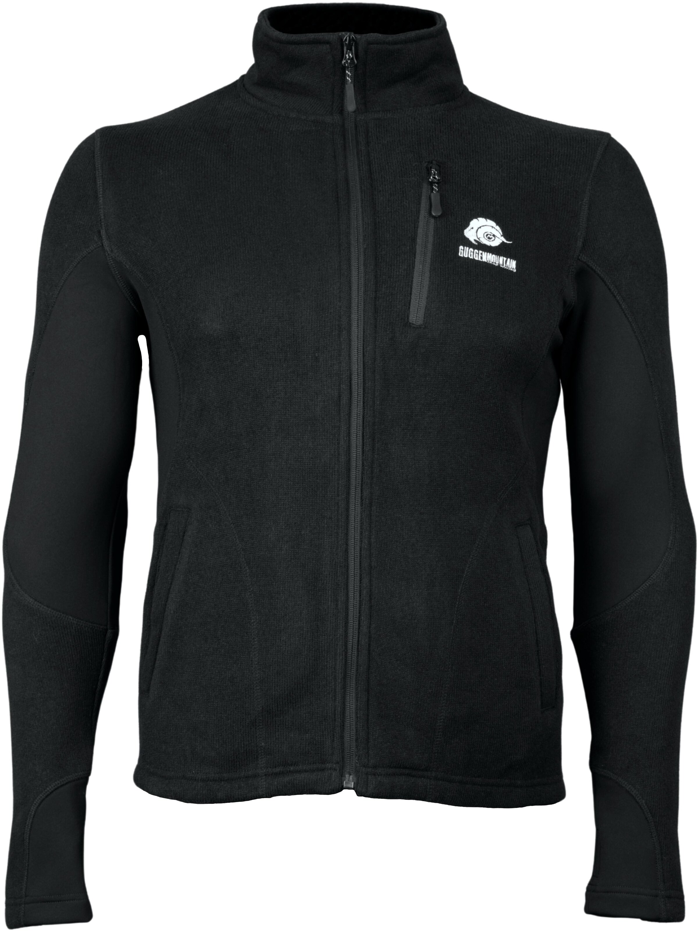 Guggen Mountain Athletic fleece jacket 'Fusion Fleecejacke MML01 Wanderjacke' in Black: front