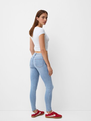 Bershka Skinny Džínsy - Modrá