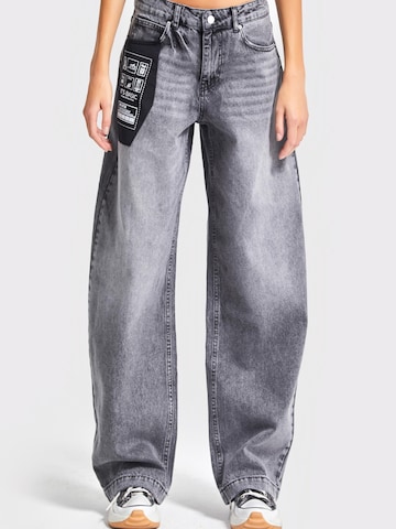IT'S BASIC Loose fit Jeans 'Straight Mid Rise Jeans' in Grey