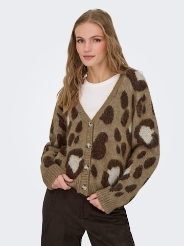 ONLY Gebreid vest 'Edelie' in Bruin
