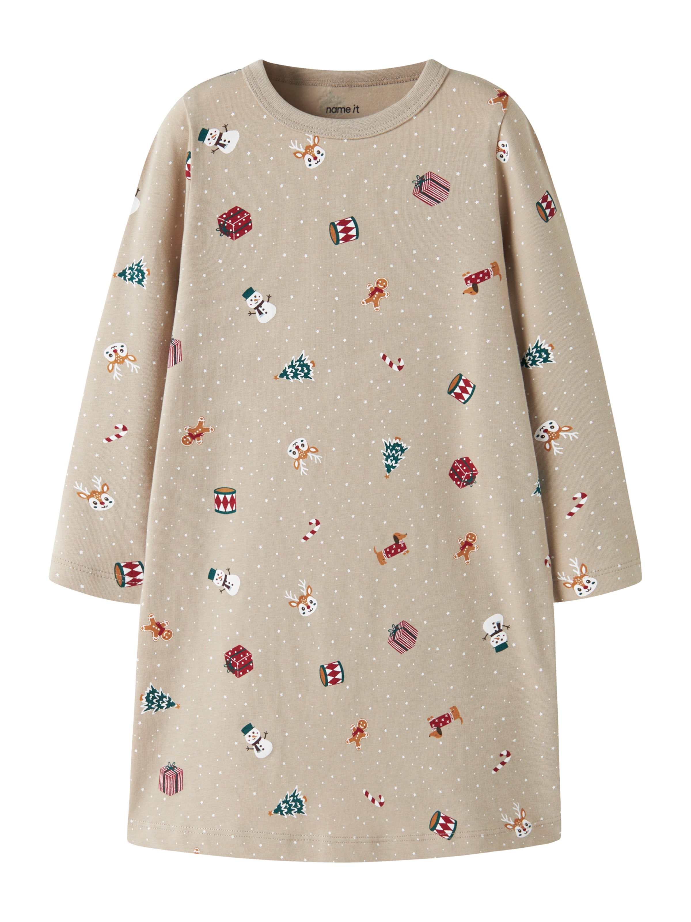 NAME IT - Camiseta de noche 'NMFVismas' en beige: frente
