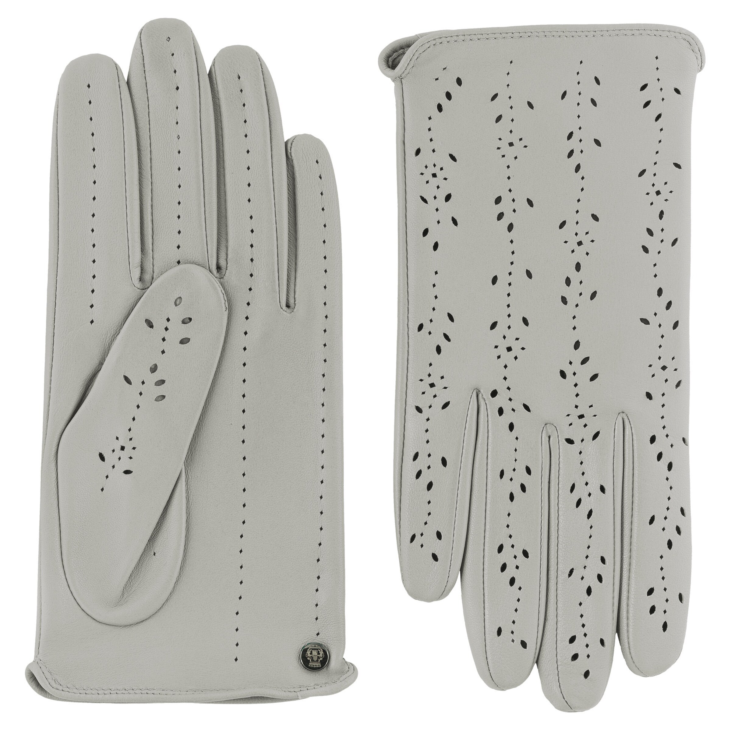 Roeckl Lederhandschuhe 'MADEIRA' in Grau: Vorderseite