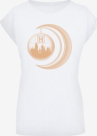 F4NT4STIC T-Shirt 'Harry Potter Hogwarts Moon' in Weiß: predná strana