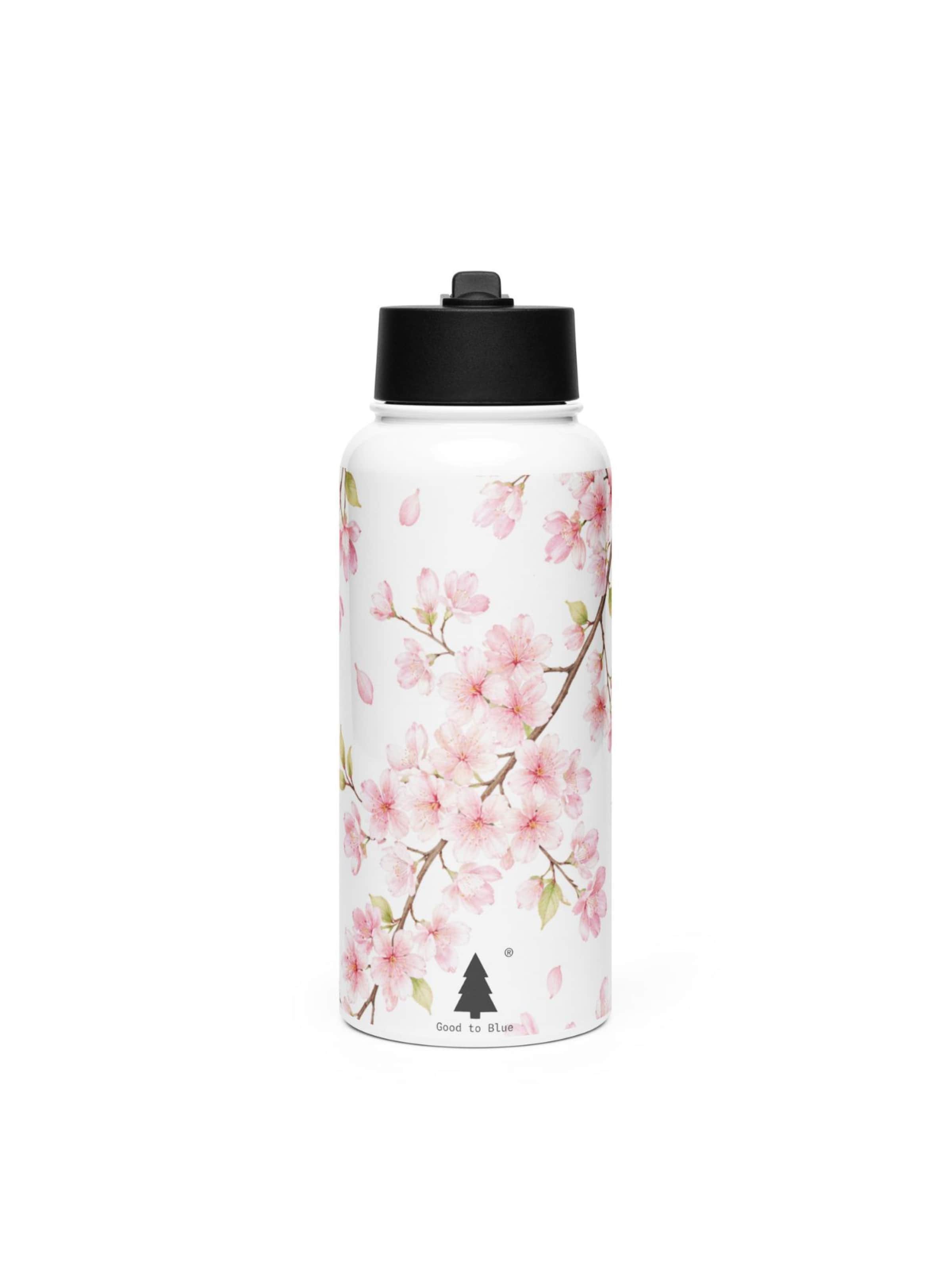 Good to Blue Trinkflasche 'Cherry Blossom Drinking Bottle, 950ml'‌‌‌‌‌‌‌‌ in Weiß: Vorderseite