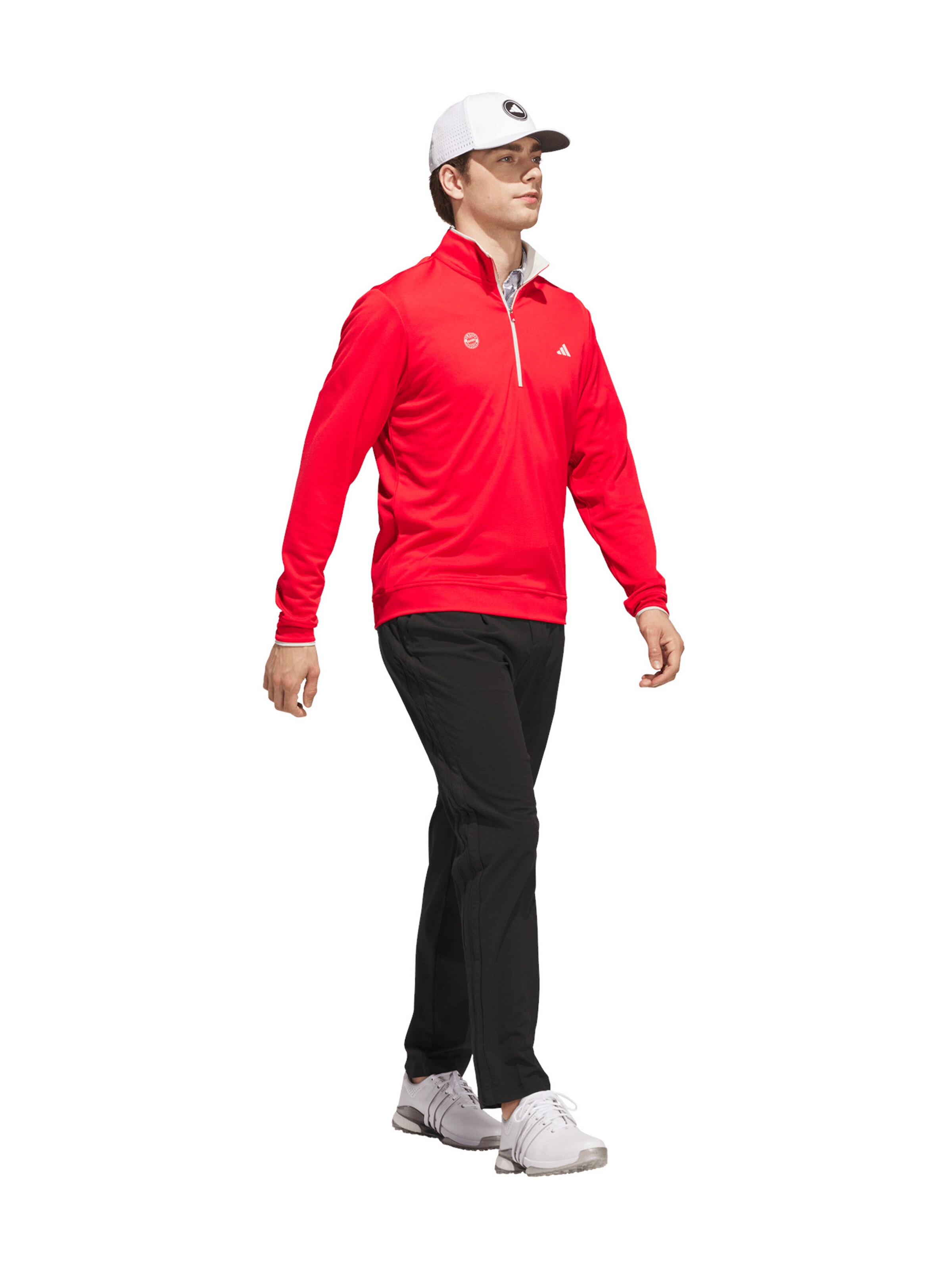 ADIDAS GOLF - Camiseta funcional 'Lightweight Half-Zip' en rojo
