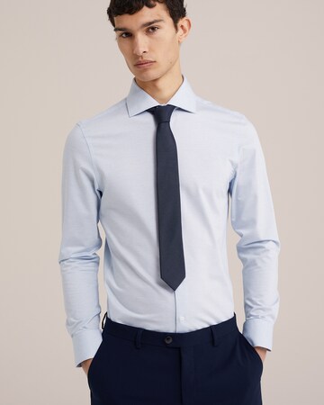 WE Fashion Slim fit Button Up Shirt in Blue