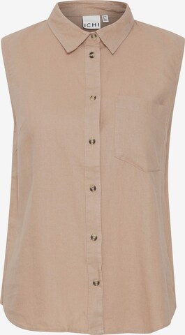 ICHI Blouse 'Lino' in Beige: voorkant